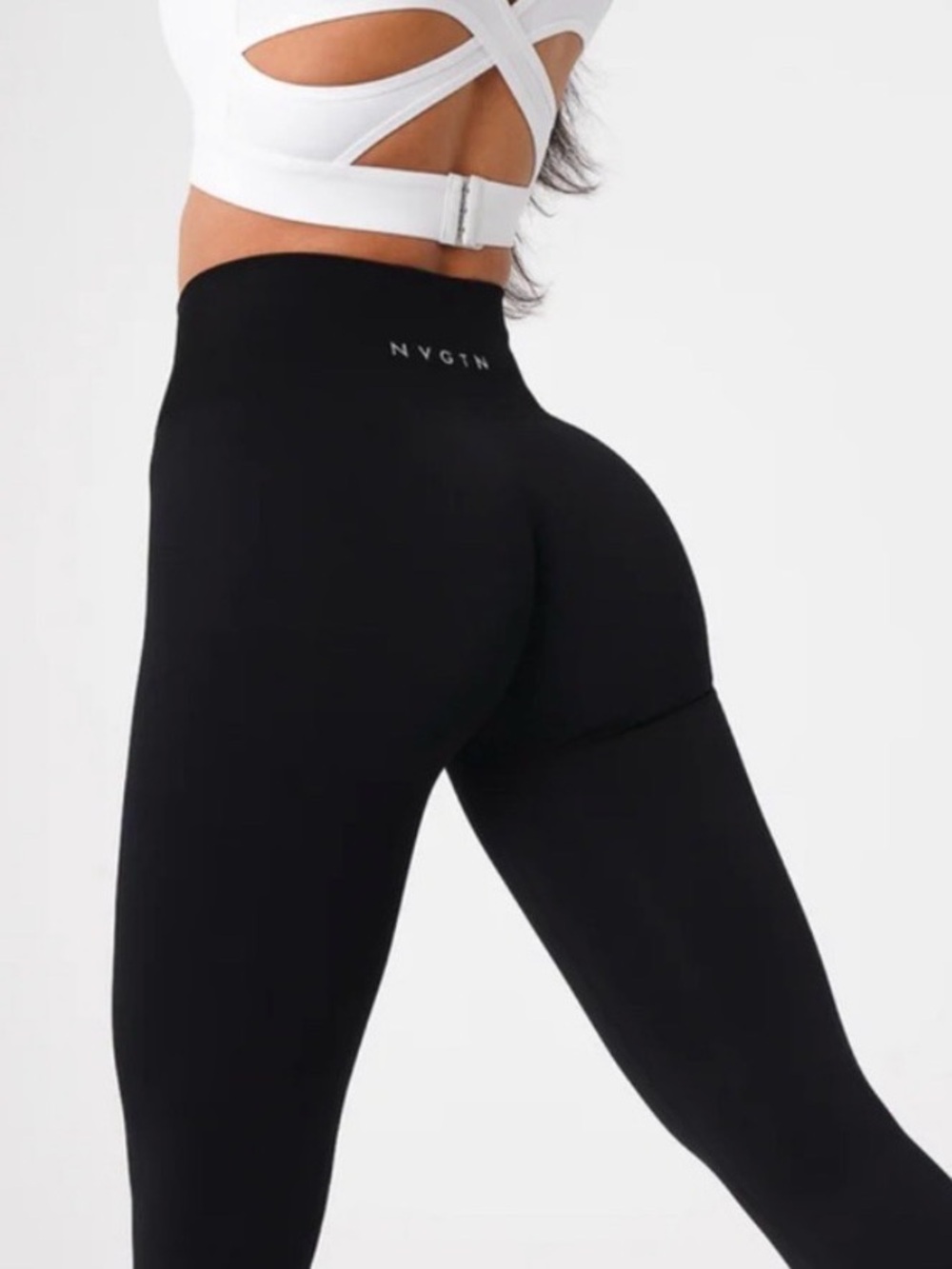 NVGTN Black Seamless High Waisted Sculpting Workout Leggings Size Small